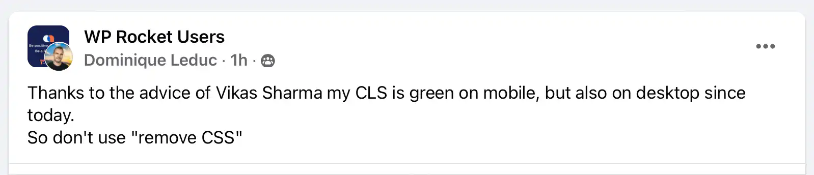 feedback from dominique