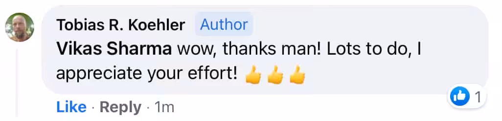 feedback from tobias